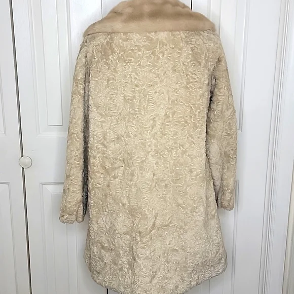 Sportowne Tan Faux Fur Coat Size 10 Vintage - Picture 6 of 10